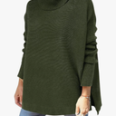 ANRABESS Women's Oversized Turtleneck Batwing Sleeve Spilt Casual Loose Knit Tunic Pullover Sweater Tops 2025 Fall Outfits, Size M