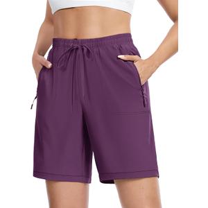 TACVASEN Women's Hiking Shorts 8" Quick Dry Lightweight Water Resistant Athletic Shorts with Pockets Outdoor Golf Active (XXL)