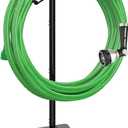 Meykwod Garden Hose Stand/Hanger Freestanding, Heavy Duty In-Ground Hose Rack Organizer for Outside Yard, Sturdy to Hold 150ft (Metal, Black)