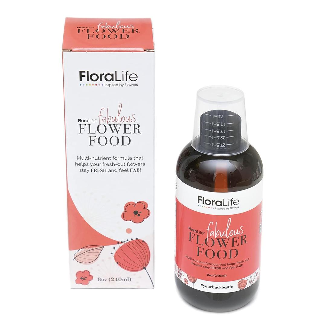 FloraLife Fresh-Cut Flower Food - Liquid Multi-Nutrient & Hydration Solution - 8oz