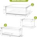 10 Pack Refrigerator Pantry Organizer Bins, Stackable Fridge Organizer Bins with Lids, Clear Plastic Food Storage Bins for Kitchen, Countertops, Cabinets, Fridge, Drinks, Fruits, Vegetable, Cereals