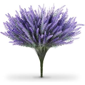 Butterfly Craze Lifelike Artificial Lavender Plants - Perfect for Crafting, Home Decor, and Weddings, Pair with Fake/Dried Flowers Like Purple Roses, Nearly Natural Faux Silk Flowers, 8-Piece Bundle