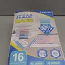 Fygrip 16 Combo Vacuum Storage Bags with Hand Pump, 4 Jumbo + 4 Large + 4 Medium + 4 Small Plastic Packaging Bags, 80% Space Saver Vacuum Seal Bags for Clothing, Travel Lugggage, Blankets, Comforters