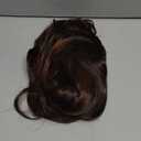 Highlight Ombre Brown Layered Wavy Wig With Curtain Bangs for Women Synthetic Dark Brown Highlight Wig Long Curly Natural Body Wave for Daily Party Use 24inch