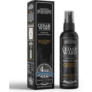 Dr. Killigans CedarWard Spray - 4 fl. oz. - Natural Cedar Oil Formula Restores Scent to Cedarwood Accessories, Closets, Drawers, Trunks, Chests, Pest and Moth Repellent for Clothes