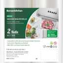 Bonsenkitchen Vacuum Food Sealer Rolls Bags, 2 Packs 8 in x 20 ft, BPA Free, Durable Commercial Customized Size Bags for Storage and Sous Vide Cooking,VB3206