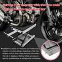 1300 LBS Motorcycle Jack, Thickened 0.48" Rubber Pad Motorcycle Lift, Upgraded Anti-Slip Bottom Dirtbike Stand, Carbon Steel Motorcycle Center Stand with Wide Deck, Chain Brush, T-Handle for ATV Gray