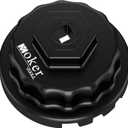 Moker Upgraded for Toyota Oil Filter Wrench, 64mm 14 Flute Aluminum Tool for Easy Oil Filter Removal, Compatible with Toyota, Lexus, and Scion Vehicles Equipped with 2.5L to 5.7L engines (Black)