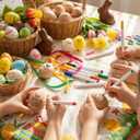 36 Pcs Easter Egg Shakers Set Include 12 Pcs 2026 DIY Wooden Egg Shakers Percussion Musical Maracas Instruments with 24 Color Markers First Easter Gifts Basket Stuffers Music