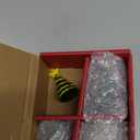 HDCRYSTALGIFTS Set 4 Blown Glass Christmas Tree Figurine Collectible 2.5'' Art Glass Statue Holiday Decoration Sculpture Festival Gifts Home Arts