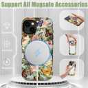 Compatible for iPhone 15 Plus Case Vintage Butterfly Rose Cute Aethetic Design for Women Girls [Compatible with Magsafe] Shockproof Anti-scratch Phone Case for iPhone 15 Plus, Retro Butterflies