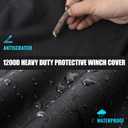 Heavy-Duty Winch Cover, Universal Fit, Waterproof & Dustproof, UV-Resistant 1200D Oxford Cloth, Protective Cover for 8500-12500 lb Electric Winches (22" x 10.5" x 8.1")