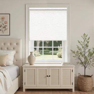 Birch Ivory Cordless Roller Shades Non See Through Blinds 32" W x 72" H