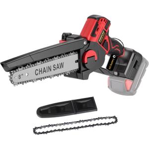 Mini Chainsaw for Milwaukee 18V Battery, Auto-Oiler, 8-Inch Brushless Cordless Pruning Chainsaw, 4000RPM for Wood Cutting, Tree Trimming (Battery Not Included) (Red)