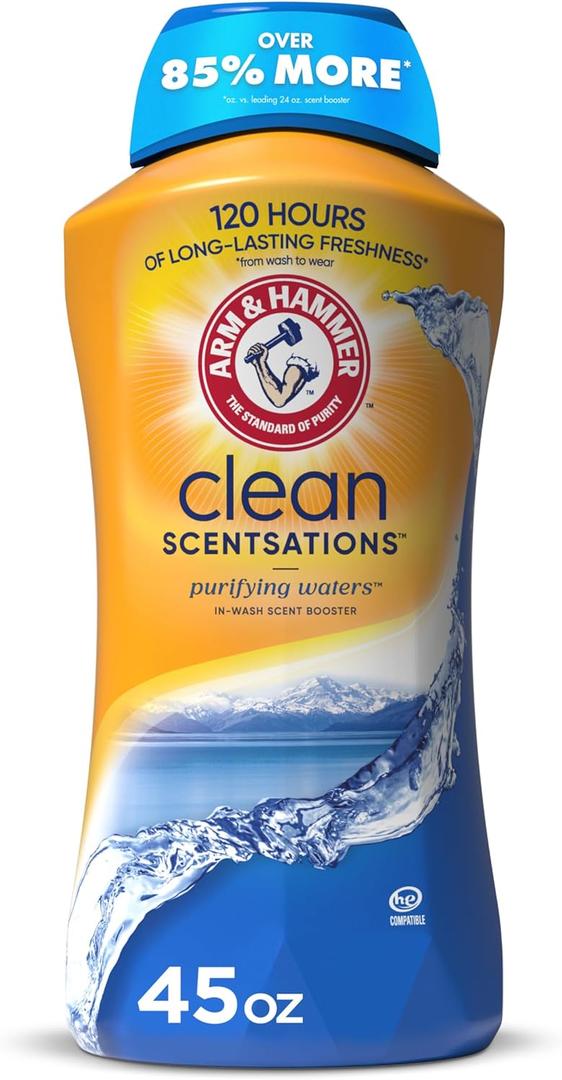 ARM & HAMMER Clean Scentsations In-Wash Scent Booster, Laundry Scent Booster Purifying Waters scent, 45 Oz (45 Fl Oz (Pack of 1))