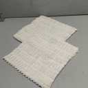 MIULEE Pack of 2 Corduroy Decorative Throw Pillow Covers 12x12 Inch Soft Boho Striped Pillow Covers Modern Farmhouse Home Decor for Sofa Living Room Couch Bed Cream White