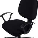 Smiry Stretch Jacquard Office Computer Chair Covers, Removable Washable Universal Desk Rotating Chair Slipcovers Protector, Seat + Backrest Cover, Black