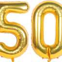 40 Inch Gold Number 50 Balloons, Giant Jumbo Helium Number Balloons For 50th Birthday Party,Wedding, Bridal Shower Engagement Photo Shoot, 50 Anniversary For Girl And Boy
