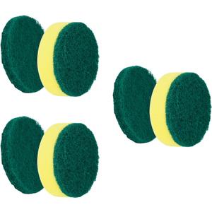 Sponge Brush Heads (6 Units) for Electric Spin Scrubber | Designed for Cleaning Smooth Surfaces