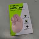 seenda Ergonomic Mouse Wireless, MOU-302 Bluetooth Vertical Mouse Rechargeable, Volume Knob, Silent Mice & 1000/1600/2400 DPI, 3 Multi-Device Connection for Windows/PC/Laptop/Mac/MacBook, Pink