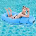 SEGOAL Pool Floats Inflatable Floating Lounger Chair Water Hammock Raft Swimming Ring Pool Float, Lightweight Single Layer Nylon Fabric No Pump Required (Blue)