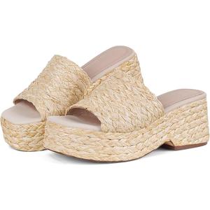 Platform Slip on Espadrille Sandals for Women Wedges Slides Bohemia Sandals Flat form Open Toe Beach Sandals, Size 7.5