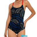 Beautikini Period Swimwear One Piece Leakproof Swimsuit Menstrual Athletic Print Bathing Suit for Teen Girls Women(xs)
