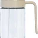 Glad 2 in 1 Oil Dispenser, 18.6oz/550ml - Olive Oil Sprayer for Cooking, Pouring Salad Dressing, and Grilling - Kitchen Gadget with Refillable Glass Bottle, Handle, and Mist or Pour Options - Beige