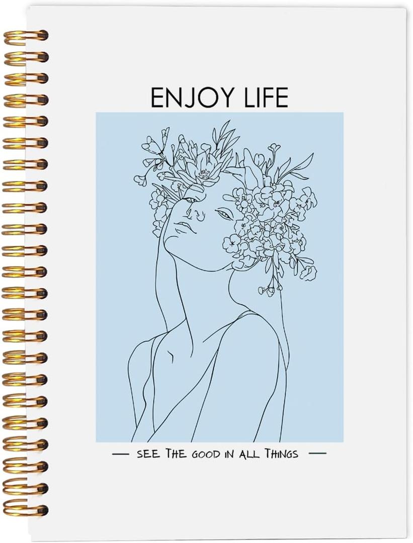 Good Things are Coming Inspirational Notebooks, Abstract Boho Woman Line Art Green Notebook, Mental Health Journal, Inspirational Gifts for Women, Mental Health Gifts, Spiral Notebook 5.5x8.3