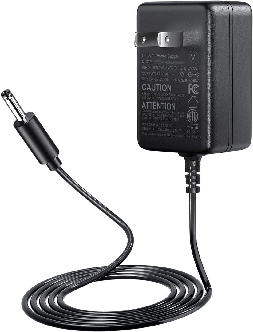 SoulBay 4.2V Charger Cord for Wahl Trimmer Clipper 9818 9818L 9854L WNT-8 WNT-9 9864 9876L 9880L 9888L Lithium Ion Beard Shaver Groomer S003HU0420060 S004mu0400090 Class 2 Power Supply Replacement