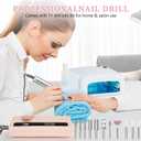 Electric Nail File Professional Kit - 45000RPM Portable Nail Drill Electric File with 11 Bits & BaseLED ScreenUltra-Silent, Rechargeable Nail Drills Machine for Acrylic Nails Gel Polishing (Pink)
