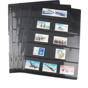 Stamp Pages for Stamp Album Binder, 10 Sheet (20 Page) 5 Rows Pages for Stamp Collectors, Professional Pack (5 Rows)