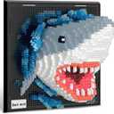 Shark Animal 3D Wall Art Micro Mini Building Blocks Set for Adults, Unique Home Wall Decor or Table Display, No Compatible with Lego, Ideal Birthday Christmas Toy Gift for Teens (2166 PCS)