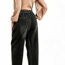 FTCayanz Women's Baggy Jeans Pull On Denim Joggers Elastic Waist Casual Harem Pants with Pockets, Large
