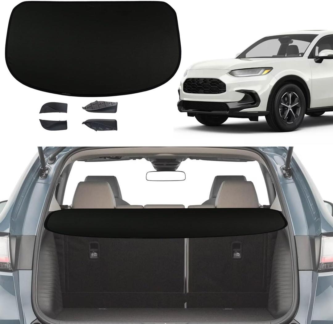 Cargo Cover for 2023 Honda HRV 2024 HR-V Trunk Cover Accessories Rear Trunk Security Cover Shielding Shade, Black