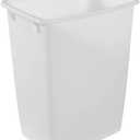 Rubbermaid Small Kitchen Bathroom Trash Can, 9 Gallons, White, Waste Basket for Under Counter/Kitchen/Office/Bedroom/Bathroom