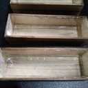 3 Pack 11.8 Inch Long Wood Box Centerpiece for Table, Wood Rectangle Planters for Storage & Decor, Perfect for Centerpieces, Craft Organizer, and More