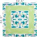 KRD x Preppy Goods Seaglass Garden Mahjong Mat - Blue & Green Grandmillennial Mahjong Playing Mat with Instructional Layout for American Mahjong, 32.5"x32.5"