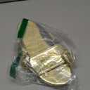 GORGLITTER Women's Metallic Chain Flat Sandals Open Toe Slip on Dressy Summer Slides (8, Gold)