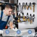 30 Pack Garage Hooks Heavy Duty, Rust-Resistant Solid Steel Wall Mount Hangers for Hanging Ladders & Bikes, Non-Slip PVC Coating Tool Organizer, 5 Sizes U & J Shapes + 2 Straps