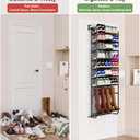 Over The Door Shoe Organizer-8 Tier Hanging Shoe Organizer, Heavy Duty Metal & Mesh Shoe Holder,Hanging Shoe Rack for Closet Organizer