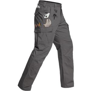 CARWORNIC Men's Stretch Tactical Work Pants Flex Ripstop Water Resistant EDC Utility Hiking Cargo Pants with 12 Pockets (38W x 32L, Dark Grey)