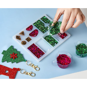 LEOBRO Silicone Mat for Crafts, 3 PCS 23.4 x 15.6 Large Silicone Mats, Craft Mats for Resin Molds, Clay, Dough, Jewelry Making, Sculpture Casting, Pastel Pink & Dark Green & Pastel Blue