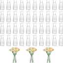 40Pcs Plastic Bud Vases Bulk Small Plastic Vases, Clear Container for Flowers Height Shatterproof Bud Vase, Mini Vintage Floral Vase for Home Decor, Living Room, Office Decoration, Party