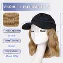 Hat Wigs for Women Baseball Cap with Hair Extensions Short Wave Synthetic baseball Cap Wig for Women Adjustable Hat with Hair Attached for Daily Use(14inch)