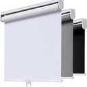 Cordless Roller Shades Blackout Blinds for Windows Room Darkening Rolled Up Shades with Spring System, UV Protection Window Shades Door Blinds for Home and Office (54" W x 72" H, White)
