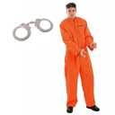 fun shack Men's Prisoner Costume, Orange Jail Inmate Jumpsuit, Adult Prison Outfit for Halloween or Costume Parties, XL