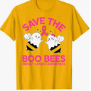 Save The Boobees Boo Bees Breast Cancer Halloween Women T-Shirt, Size S
