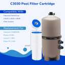 Fil-fresh C3030 Pool Filters Cartridge Compatible with Hayward SwimClear C3030, C3025, C3020, Replaces Hayward CX580XRE, Pleatco PA81, Unicel C-7483, 481 sq. ft, 4-Pack