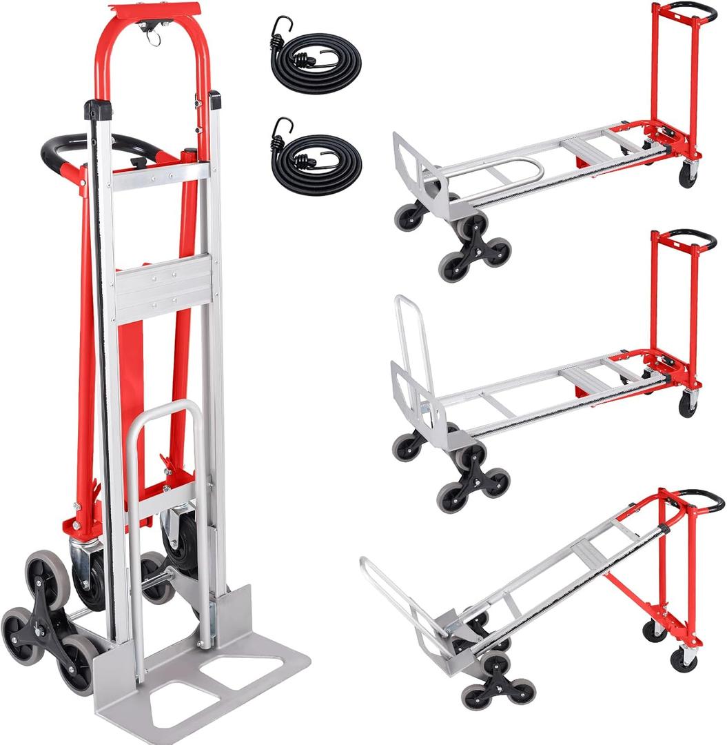 3 in 1 Industrial Convertible Stair Climbing Cart,1000 LBS Capacity Hand Trucks Heavy Duty, Hand Truck Dolly for Transport & Moving in Warehouse, Home, Supermarket